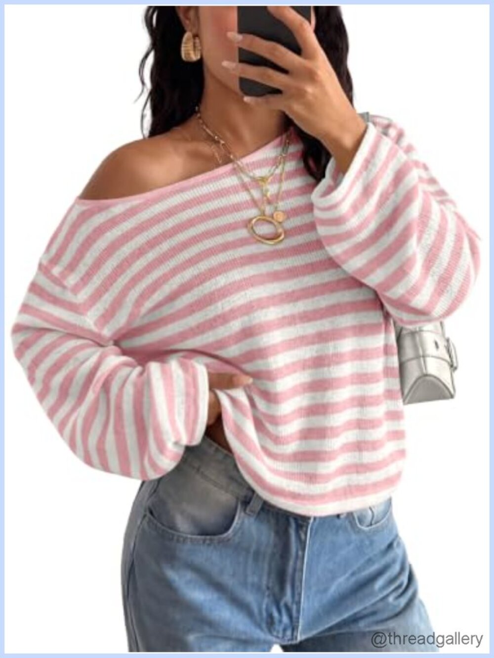 Y2k Off Shoulder Oversized Crop Sweater Pullover One Shoulder Knit